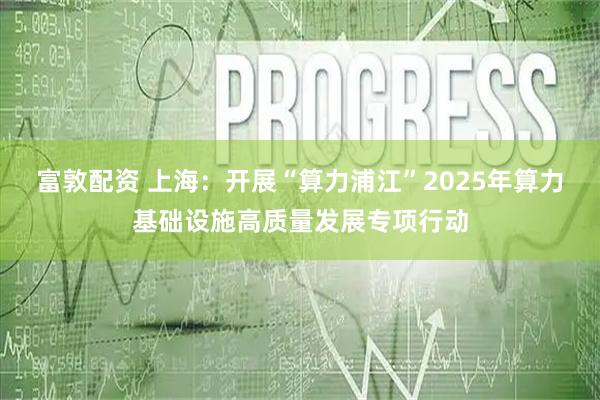 富敦配资 上海：开展“算力浦江”2025年算力基础设施高质量发展专项行动