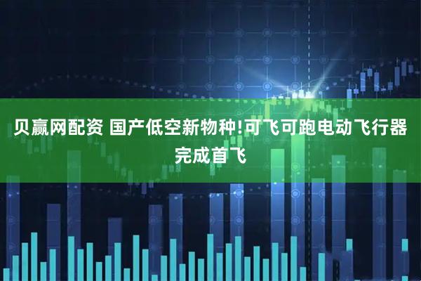 贝赢网配资 国产低空新物种!可飞可跑电动飞行器完成首飞